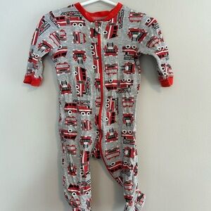 George 3/6m Red Firetruck zip up sleeper